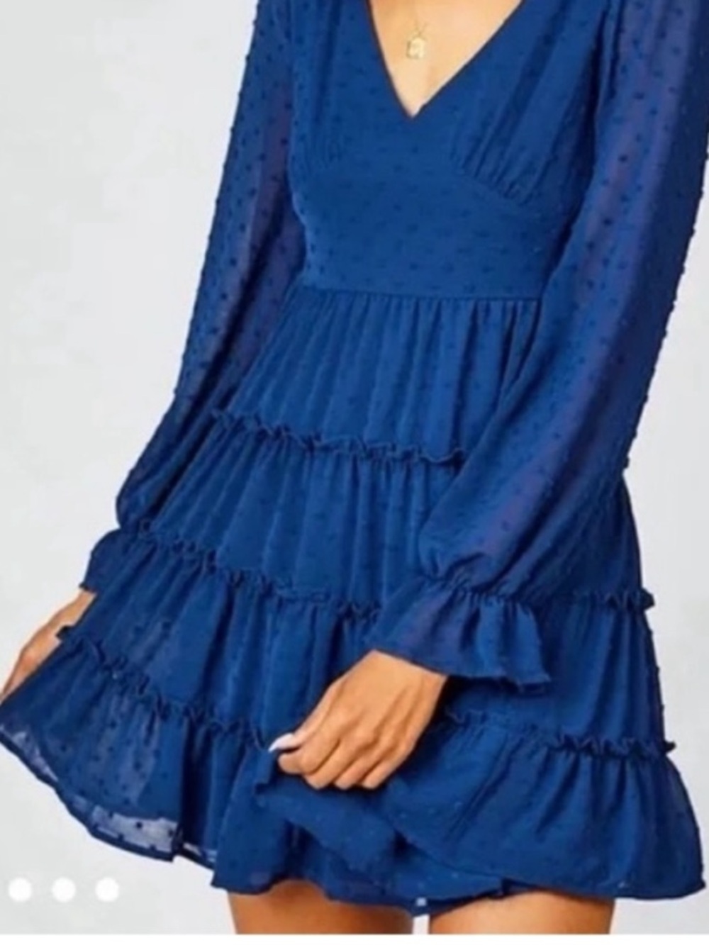 Altar'd State Eliza Dress Sz M w MEASUREMENTS, Swiss Dot Chiffon Tiered Ruffled